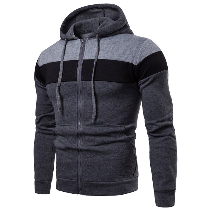 Men's Stylish Hoodie with Innovative Color and Material Mix Lisslune