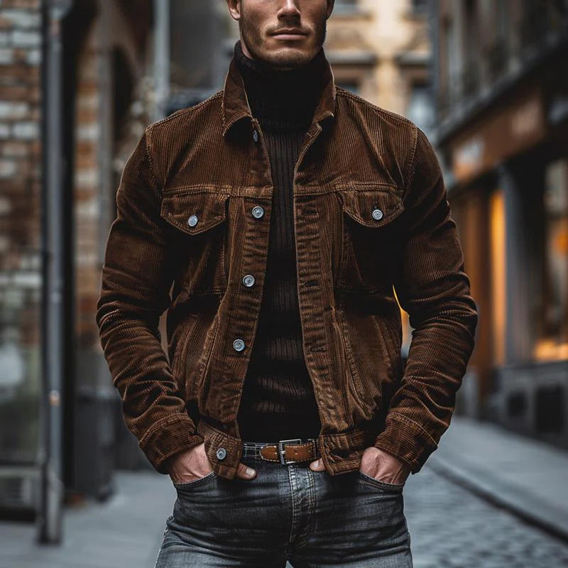 Men's cord jacket with stylish cut and functional pockets Lisslune
