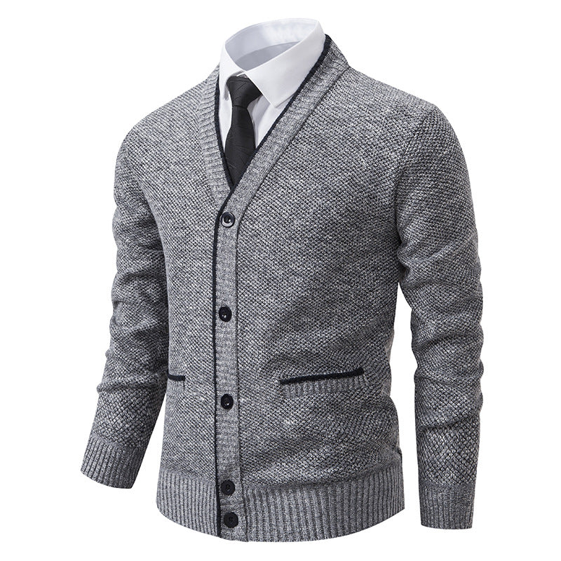 Men's cardigan with V-neck and elegant details Lisslune