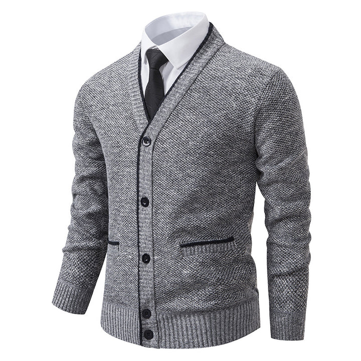 Men's cardigan with V-neck and elegant details Lisslune
