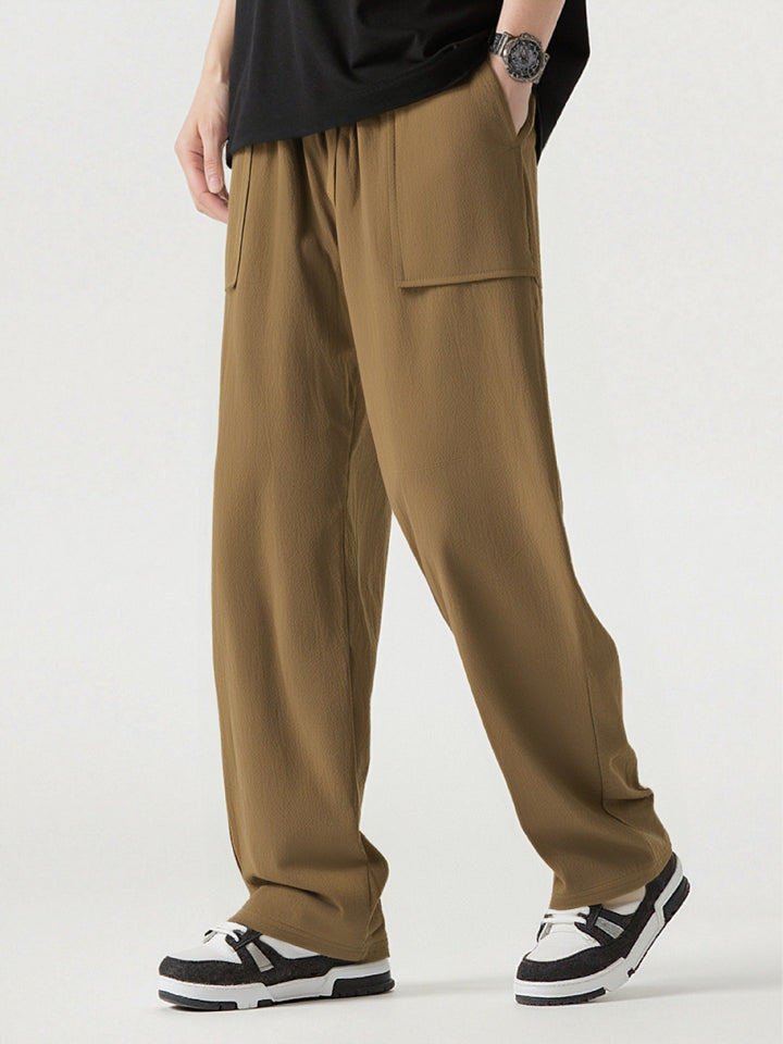 Men's Comfortable Cargo Pants with Practical Pockets and Elastic Waistband Lisslune