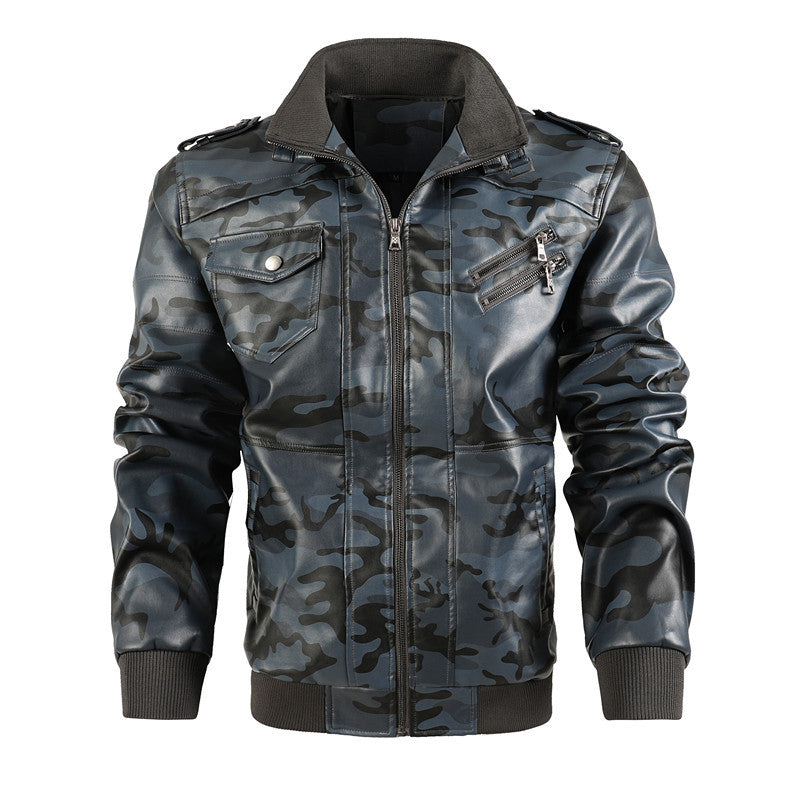 Men's camouflage leisure jacket with stylish zippered pockets Lisslune