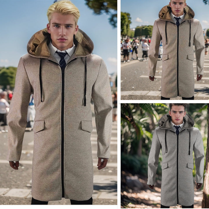 Men's Fashion Parka Jacket with Detachable Hood and Practical Pockets Lisslune