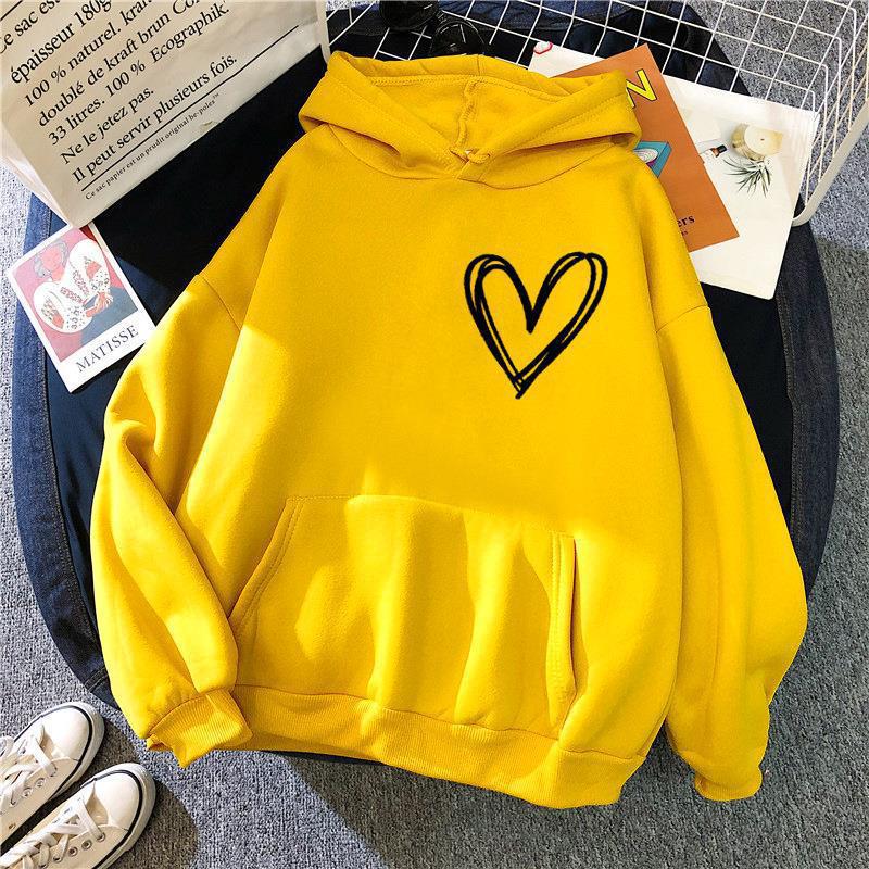 Women's hooded sweatshirt with lovely heart motif Lisslune