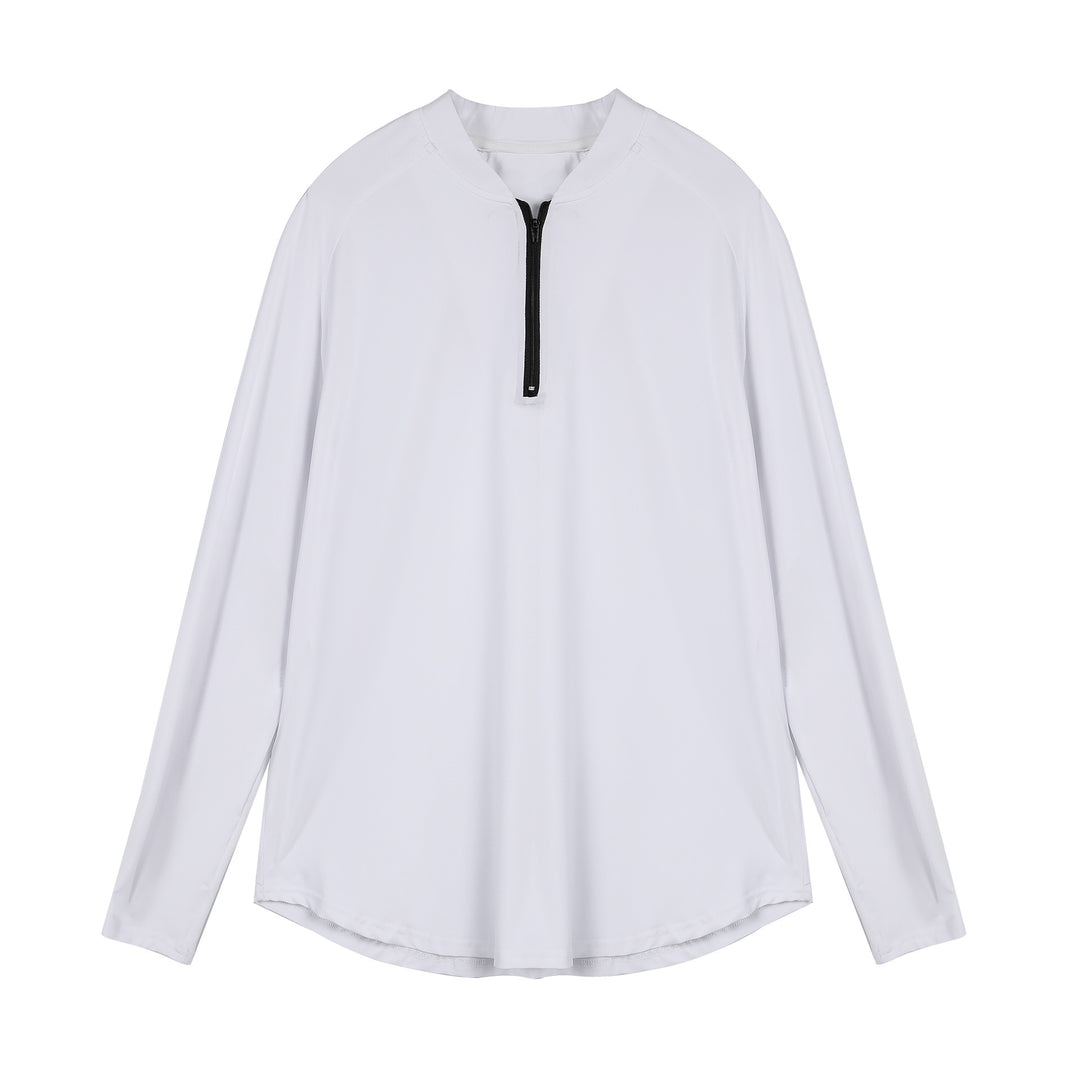Men's Sporty Long Sleeve Top with Half Zipper and Breathable Material Lisslune