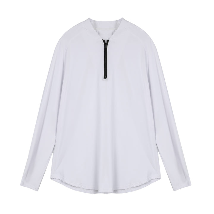 Men's Sporty Long Sleeve Top with Half Zipper and Breathable Material Lisslune