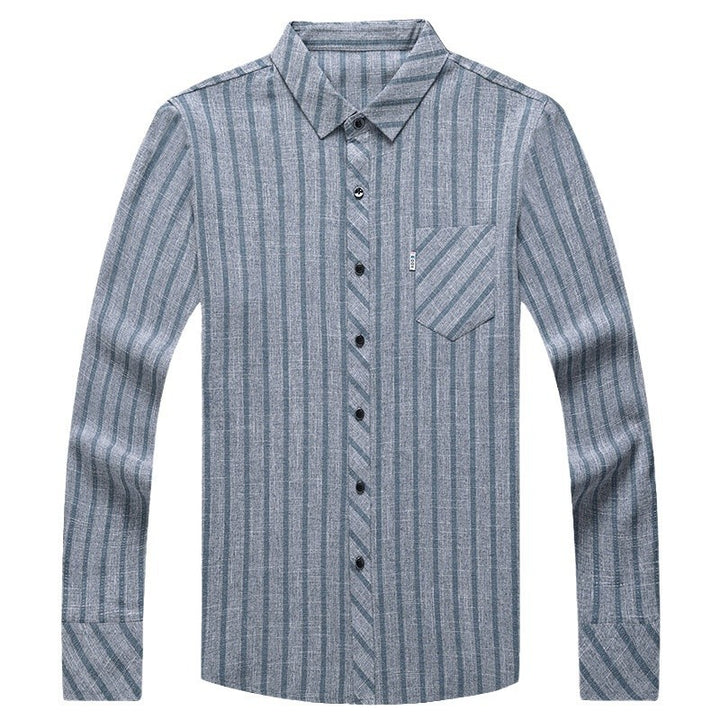 Men's long-sleeve shirt with fine striped pattern and chest pocket Lisslune
