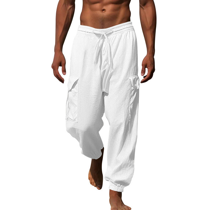 Men's cargo pants with elastic waistband and practical side pockets Lisslune 1760050766