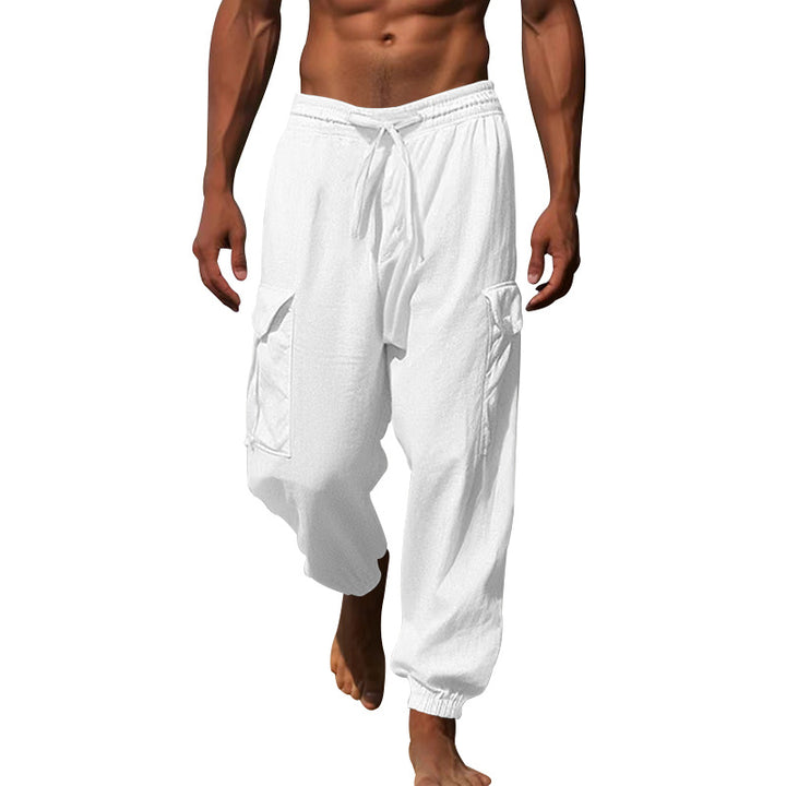 Men's cargo pants with elastic waistband and practical side pockets Lisslune 1760050766