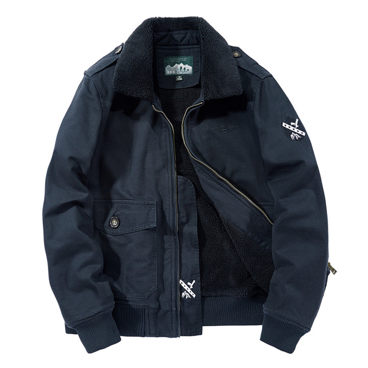 Men's Bomber Jacket with Soft Fleece Lining and Practical Pockets Lisslune