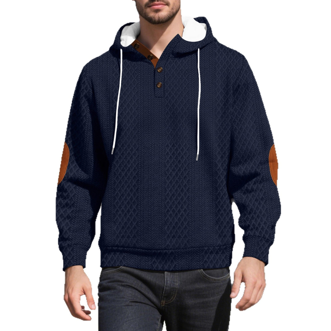 Men's casual hoodie with innovative knit structure and fashionable accents Lisslune