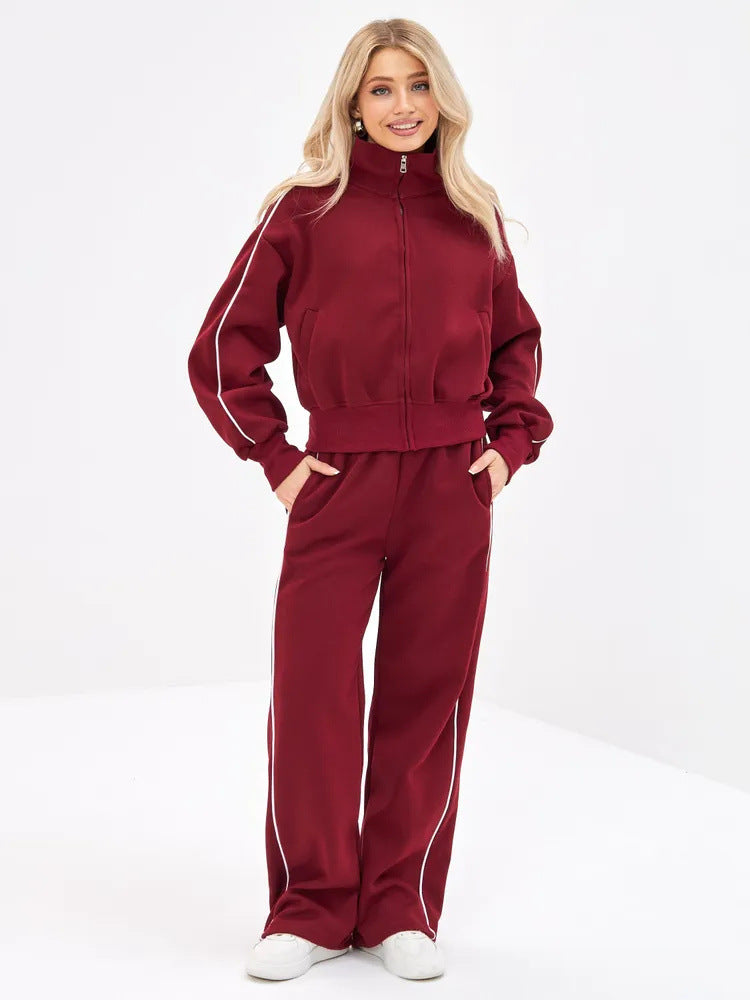 Women's sporty leisure suit with high collar Lisslune