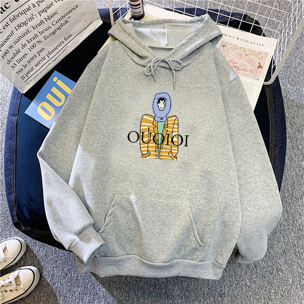 Ladies hoodie with unique cartoon design Lisslune