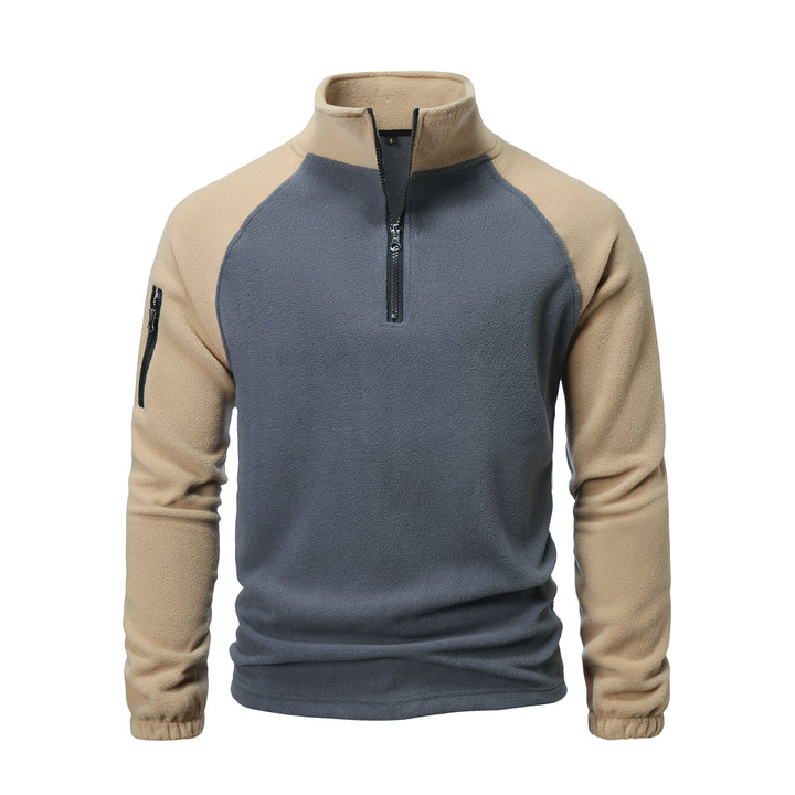 Men's fleece pullover with half zip and practical pocket design Lisslune