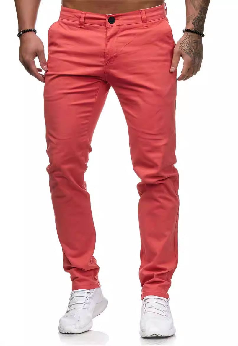 Men's Tailored Slim-Fit Chino Pants Lisslune