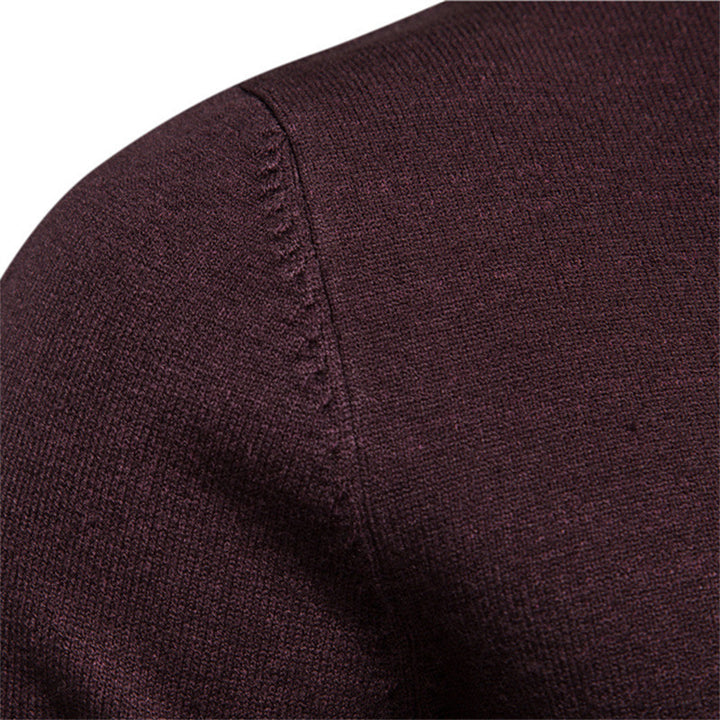 Men's fine knit pullover with high collar and modern design Lisslune