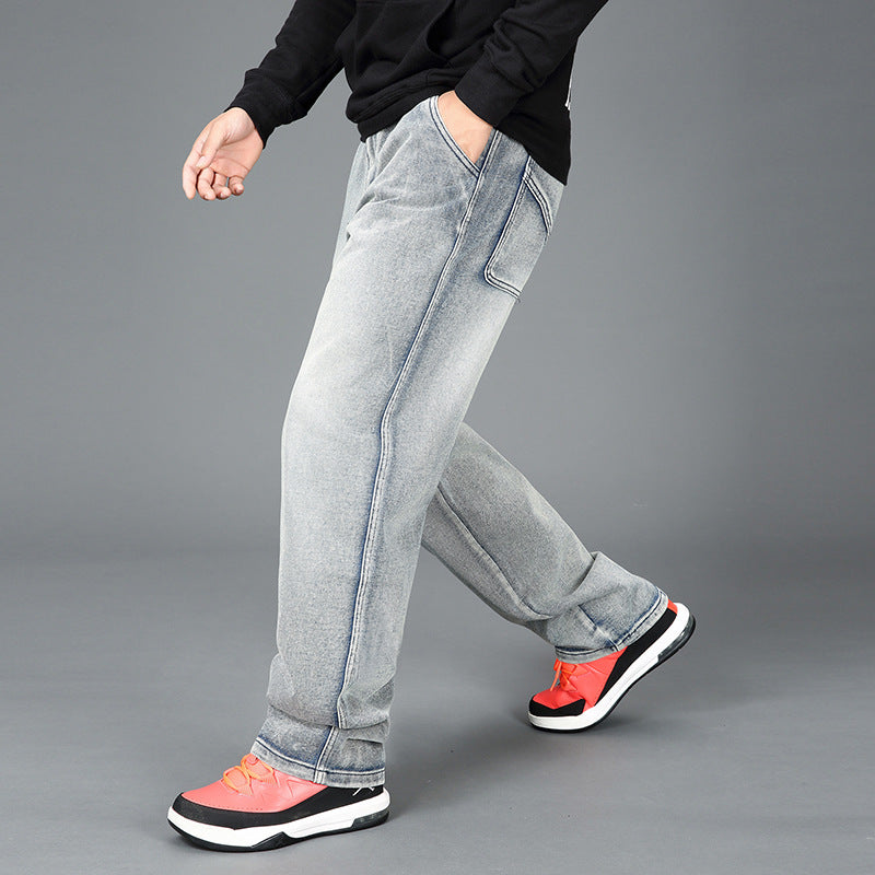 Men's trendy cargo denim pants with integrated camouflage pockets Lisslune
