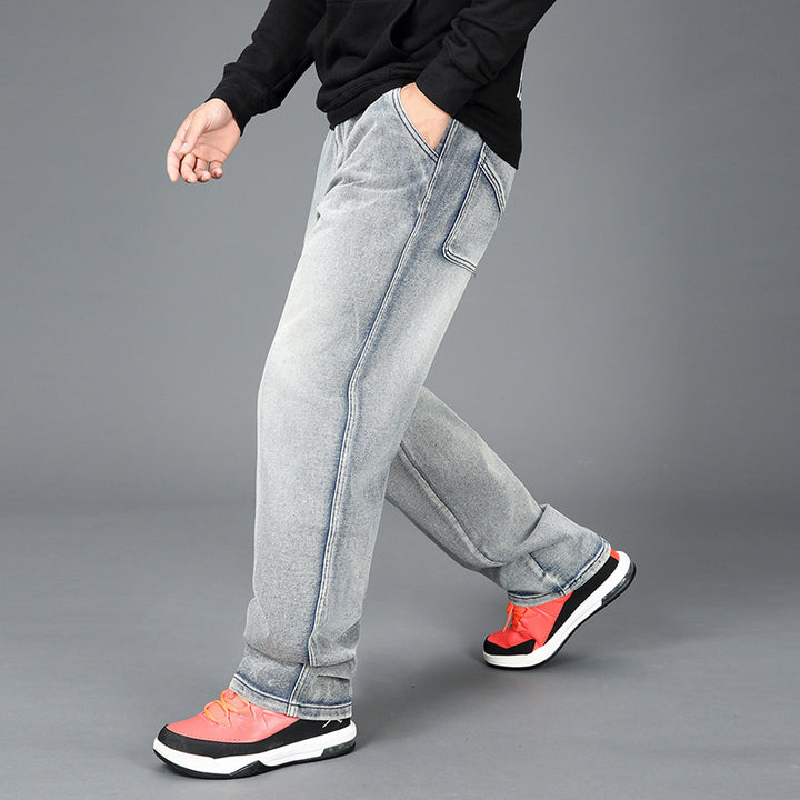 Men's trendy cargo denim pants with integrated camouflage pockets Lisslune