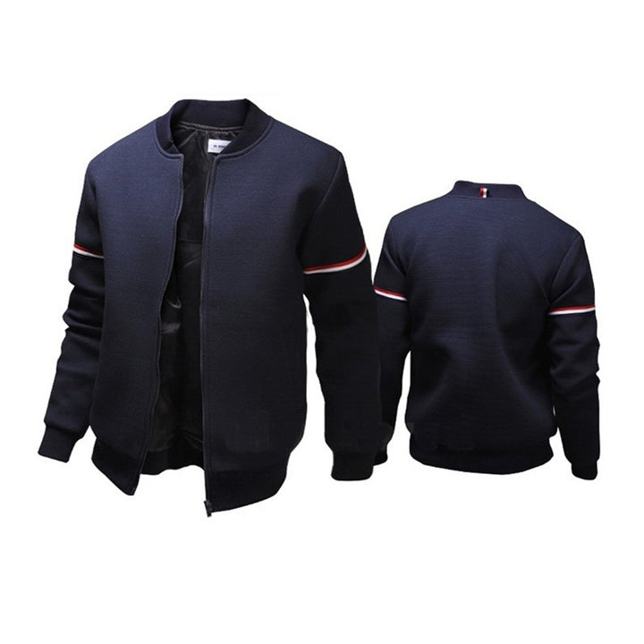 Men's sporty zip jacket with structured surface and contrast stripes Lisslune