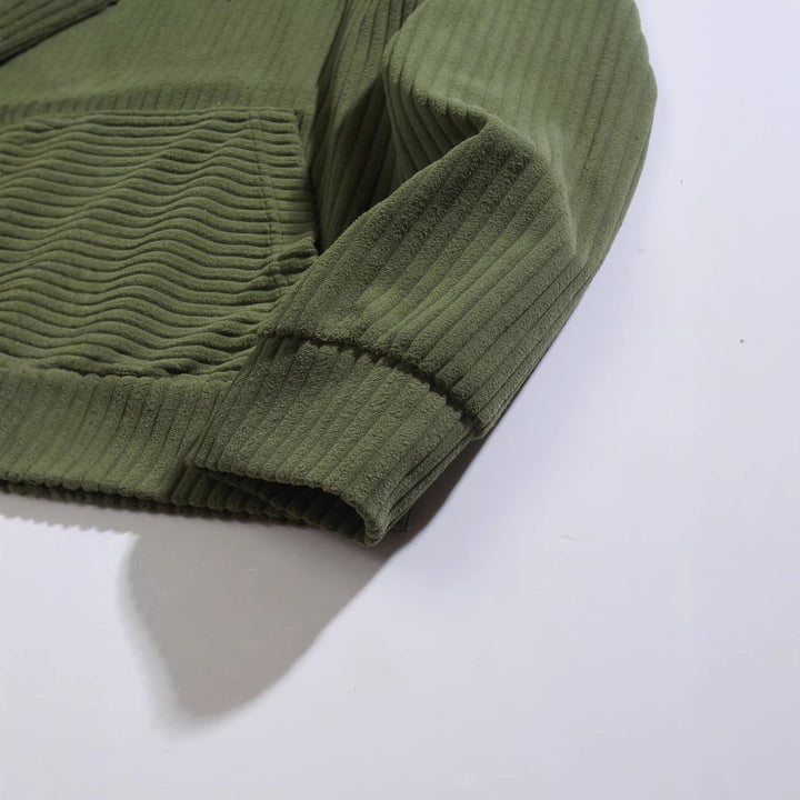 Men's casual hoodie with ribbed texture and kangaroo pocket Lisslune