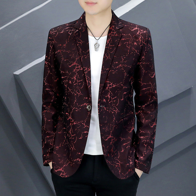 Men's fashionable jacquard blazer with luxurious pattern Lisslune