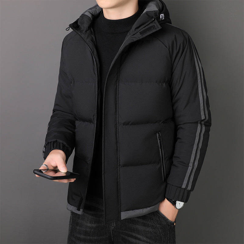 Men's quilted winter jacket with insulating inner lining and adjustable hood Lisslune