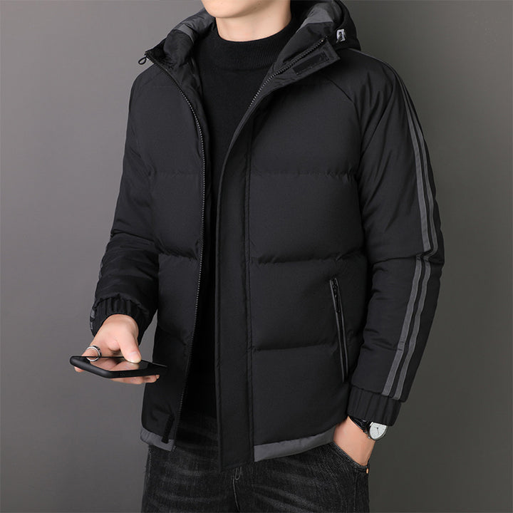 Men's quilted winter jacket with insulating inner lining and adjustable hood Lisslune