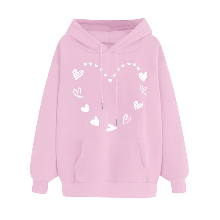 Women's hoodie with playful heart design and comfortable kangaroo pocket Lisslune