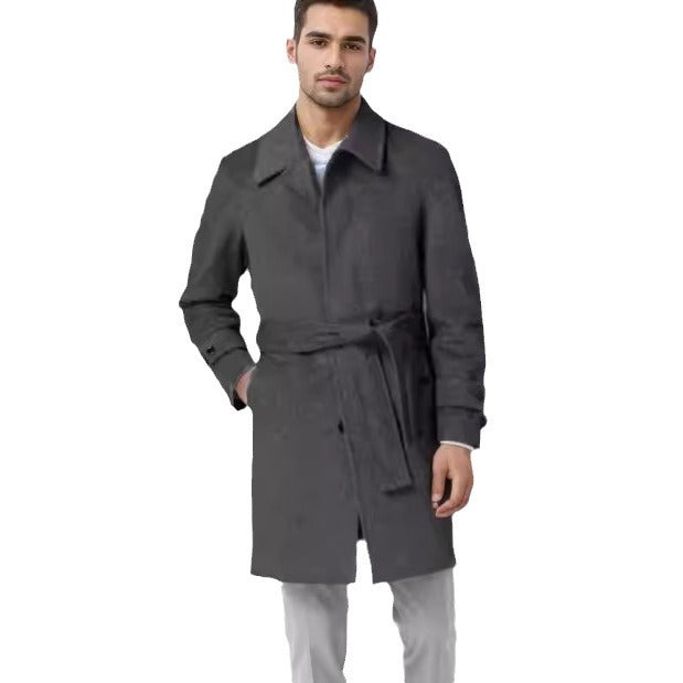 Men's elegant and tailored trench coat made of high-quality wool Lisslune