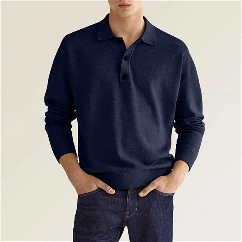 Men's sweater with modern polo collar and comfortable fit Lisslune