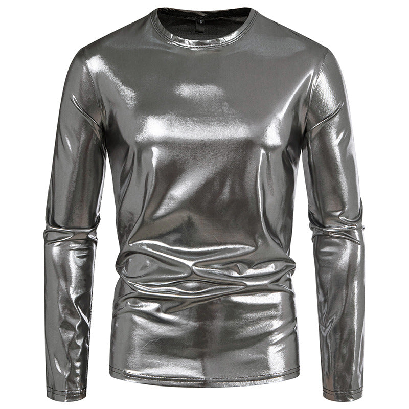 Men's long sleeve shirt made of smooth, reflective material Lisslune