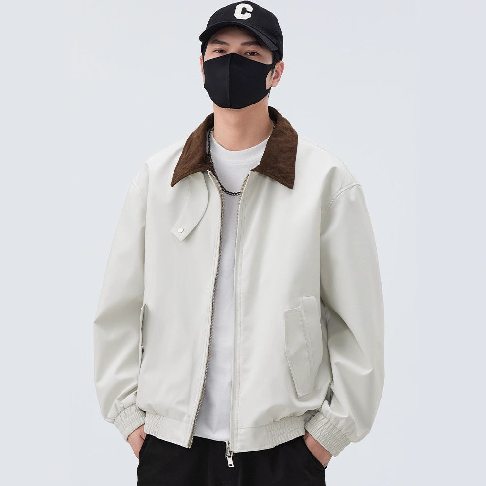 Men's Trendy Leisure Jacket with Contrasting Collar Lisslune