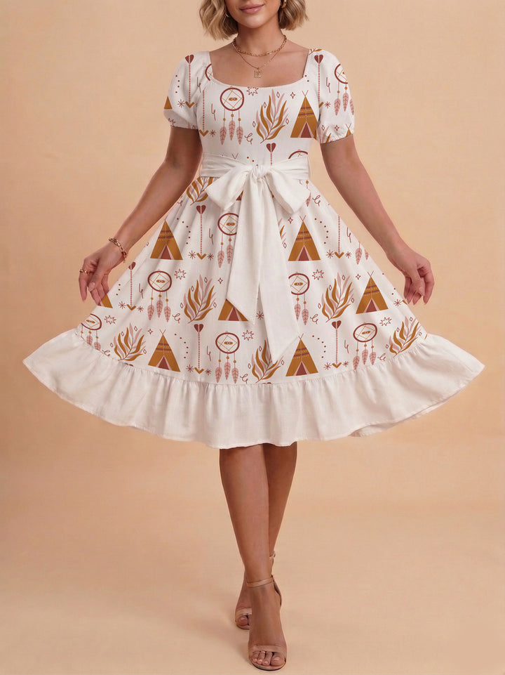 Women's dress with tailored fit and playful floral pattern Lisslune