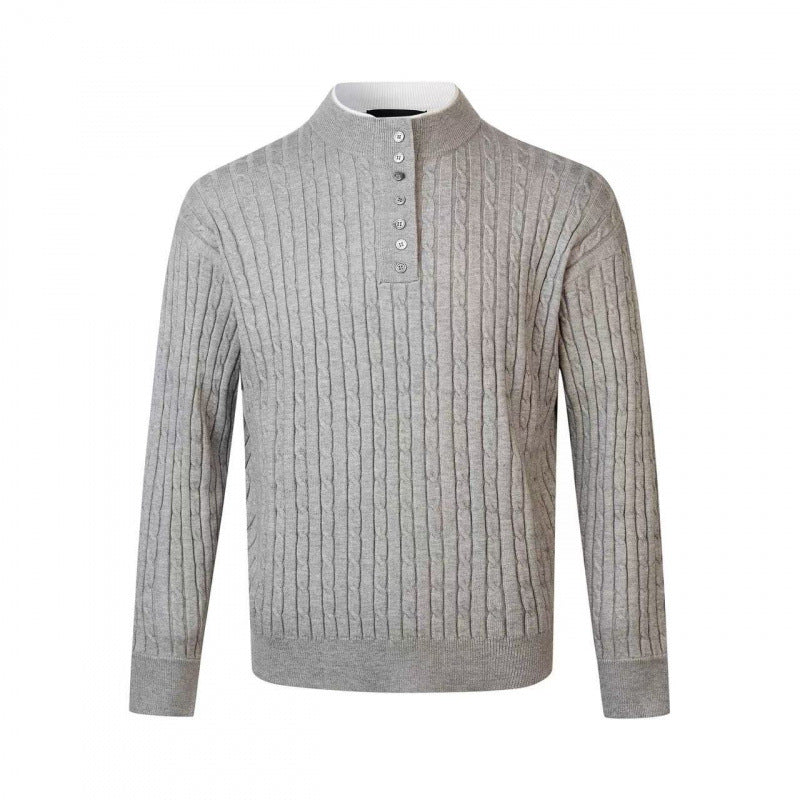 Men's fine-knit sweater with decorative button details Lisslune