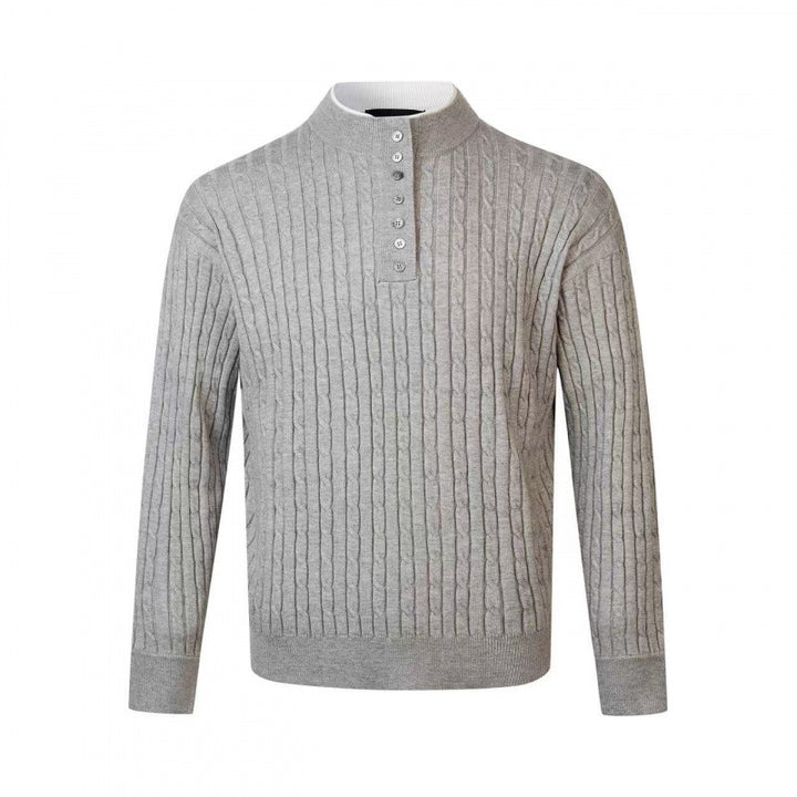 Men's fine-knit sweater with decorative button details Lisslune