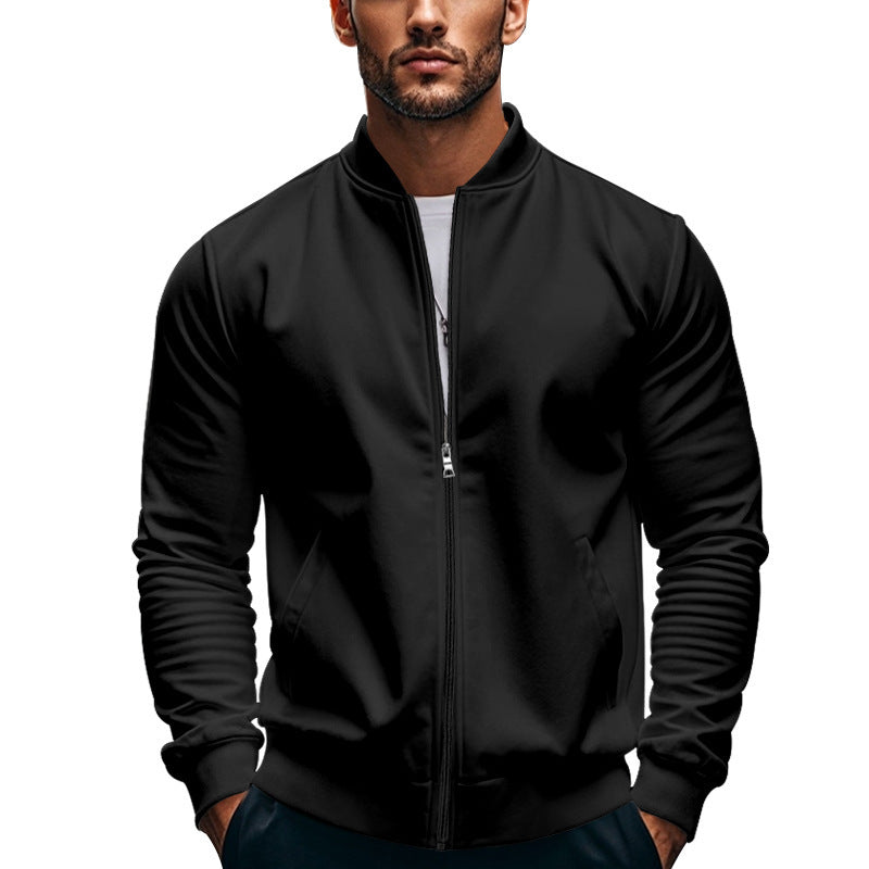 Men's elegant bomber jacket with stand-up collar and zipper Lisslune