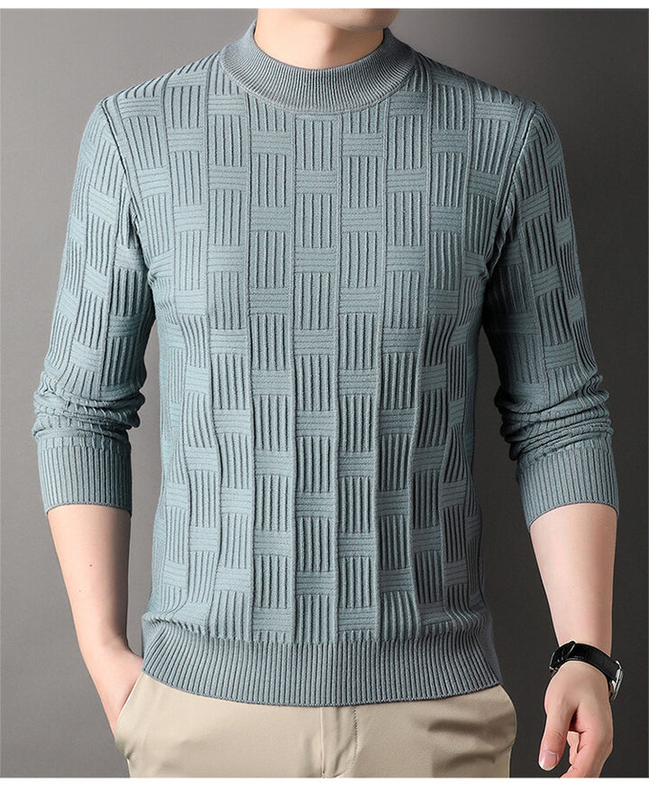 Men's fine-knit sweater with modern structure design Lisslune