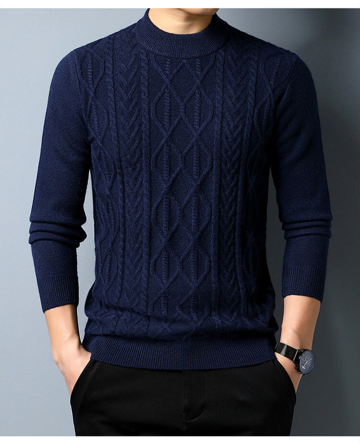 Men's knit sweater with textured cable pattern Lisslune