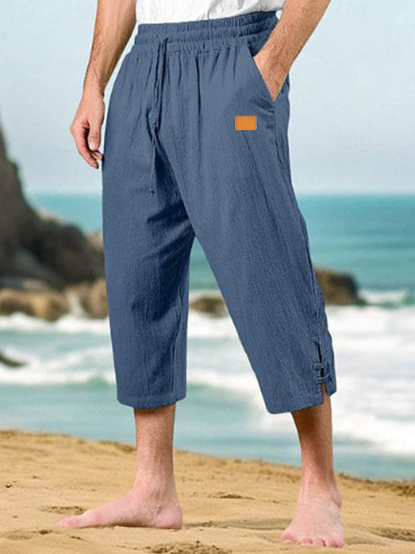 Men's leisure pants made of breathable cotton with adjustable drawstring Lisslune