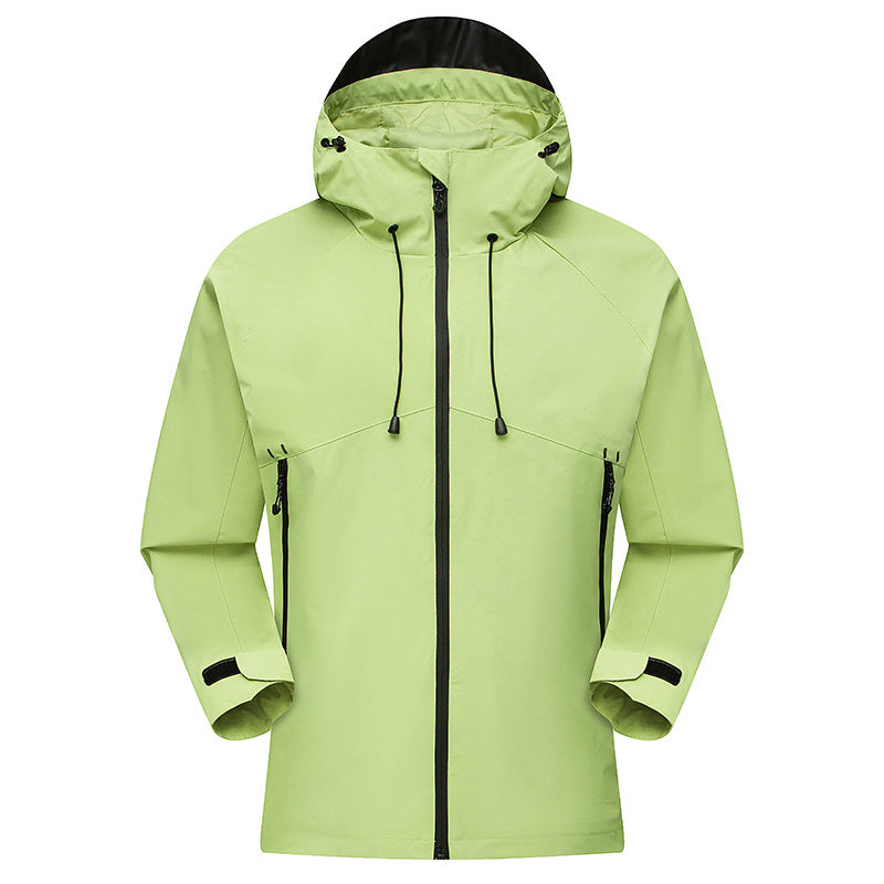 Men's Waterproof Outdoor Jacket with Adjustable Hood Collar Lisslune