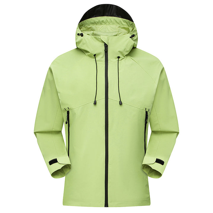 Men's Waterproof Outdoor Jacket with Adjustable Hood Collar Lisslune