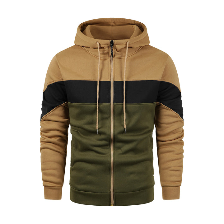 Men's Sporty Hoodie with Modern Color Design and Practical Pockets Lisslune