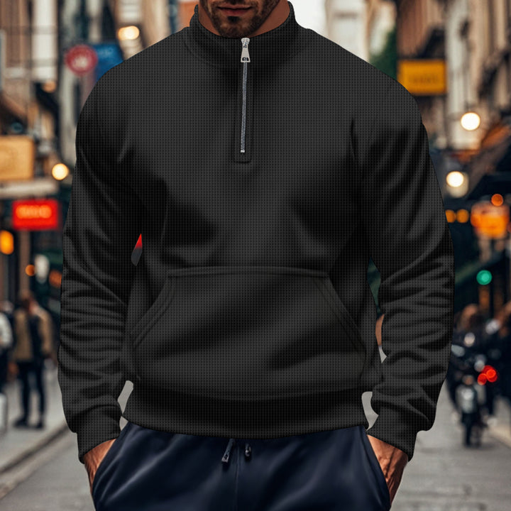 Men's sporty hoodie with zipper and practical pockets Lisslune