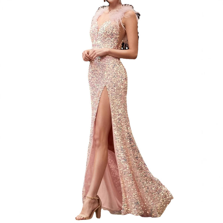 Ladies' Festive Cocktail Dress with Sequins Lisslune