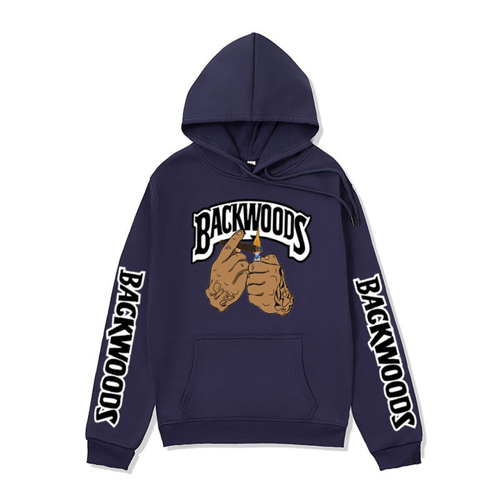 Women’s hooded sweater with creative graphic design and side kangaroo pockets Lisslune