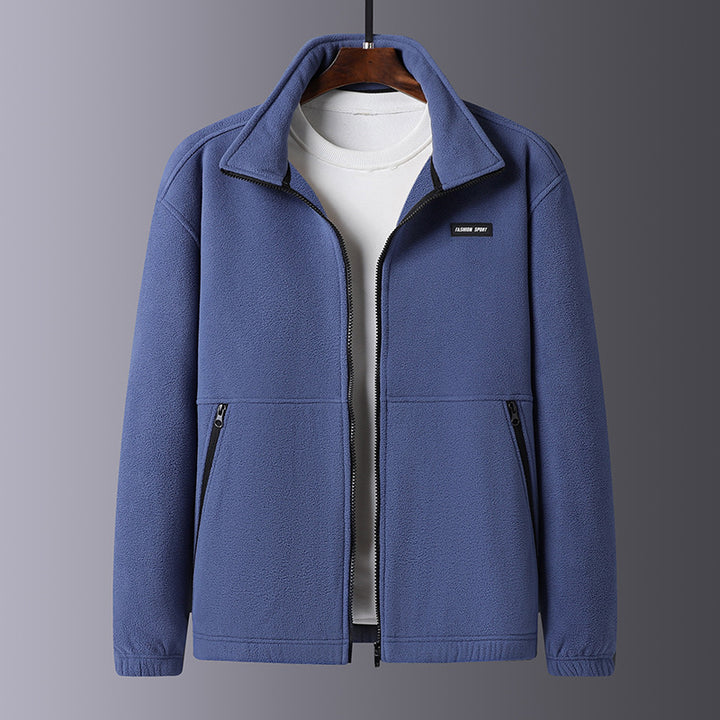 Men's fleece jacket with high collar and practical pockets Lisslune