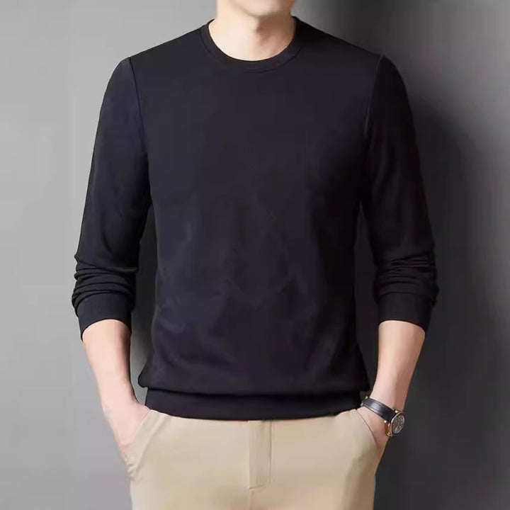 Men's fashionable round neck pullover with modern structure design Lisslune
