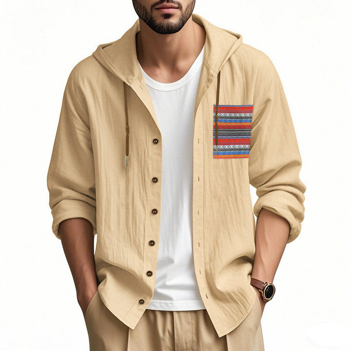 Men's Lightweight Leisure Jacket with Hood and Stylish Chest Pocket Lisslune