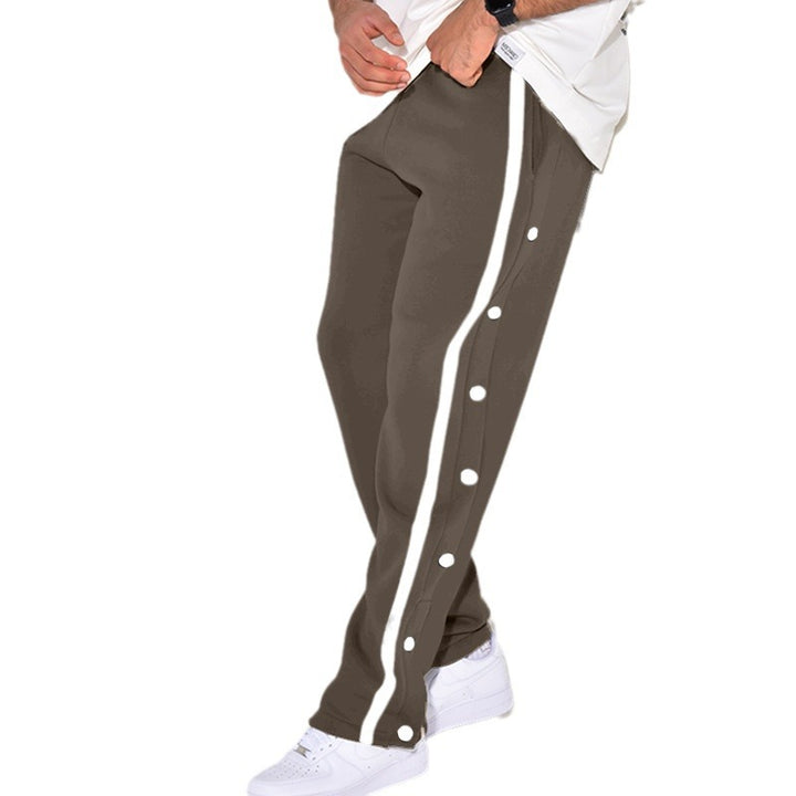 Men's Sporty Jogging Pants with Practical Snap Buttons Lisslune