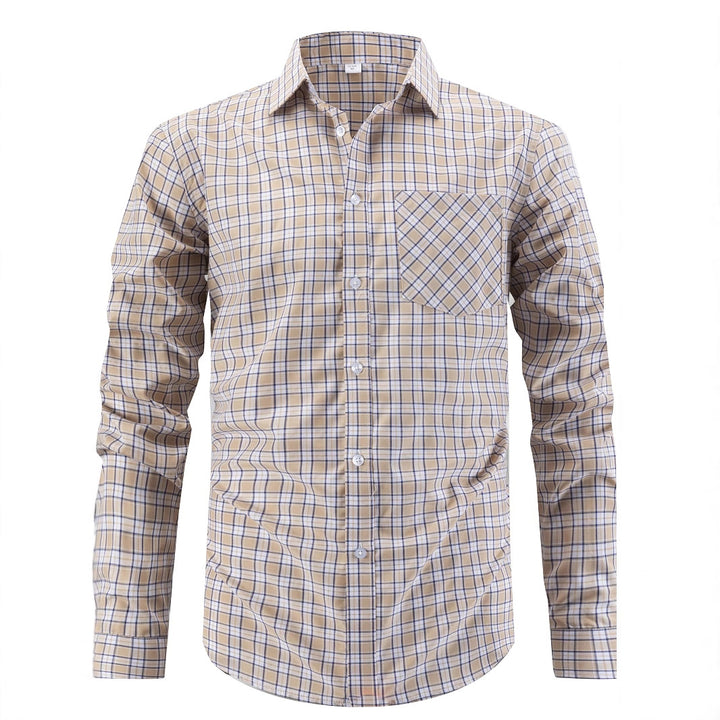 Men's elegant checked shirt with chest pocket Lisslune